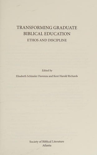 Transforming graduate biblical education