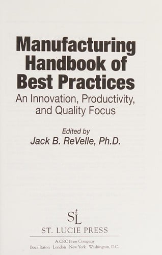 Manufacturing handbook of best practices