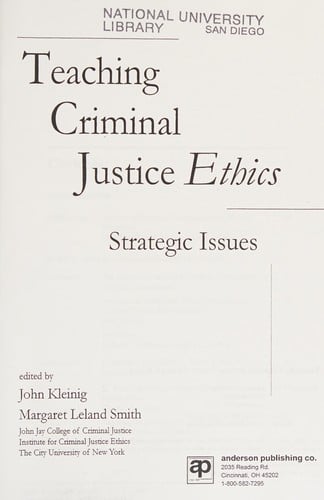 Teaching criminal justice ethics