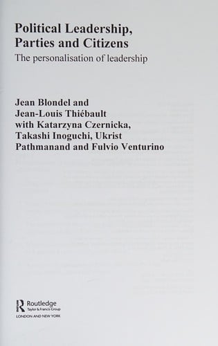 Political leadership, parties and citizens