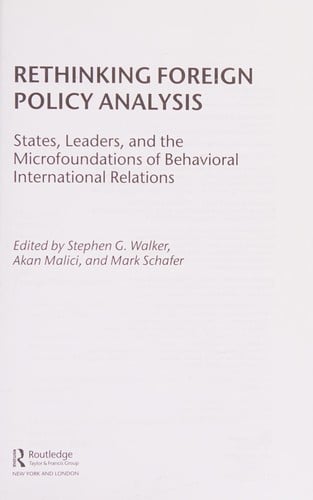 Rethinking foreign policy analysis