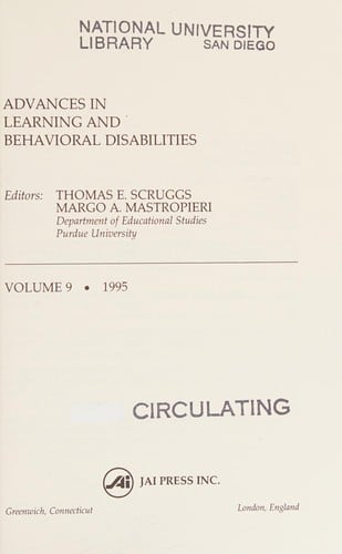 Advances in learning and behavioural disabilities