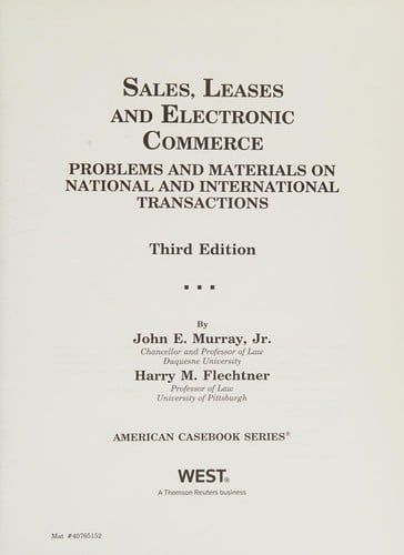 Sales, leases, and electronic commerce
