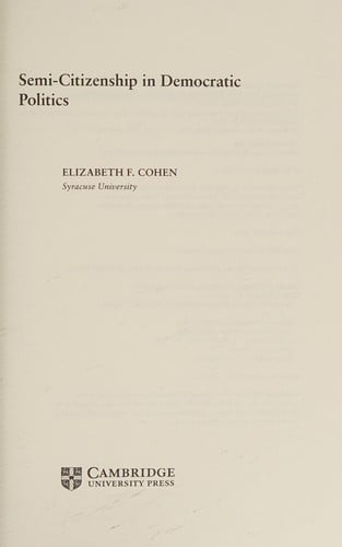 Citizenship and semi-citizenship in democracies