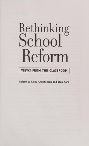 Rethinking school reform