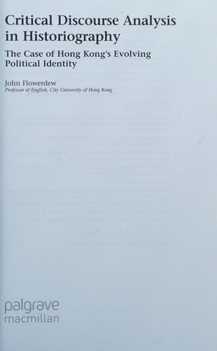 Critical discourse analysis in historiography