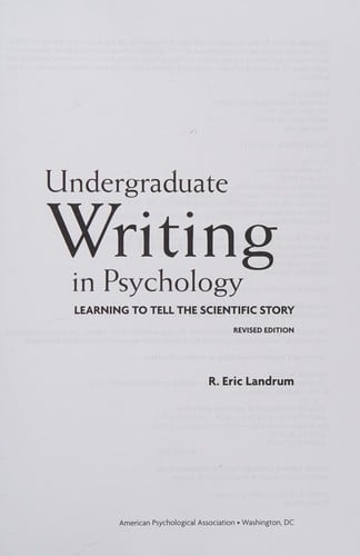 Undergraduate writing in psychology