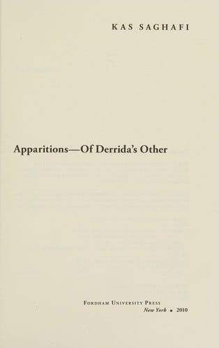Apparitions--of Derrida's other