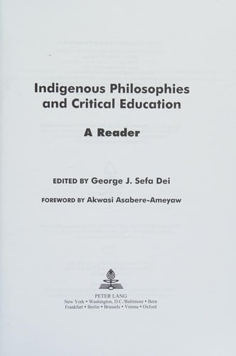 Indigenous philosophies and critical education