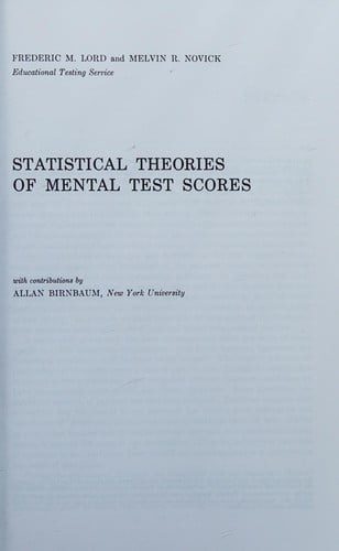 Statistical theories of mental test scores