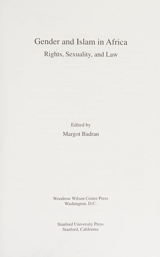 Gender and Islam in Africa