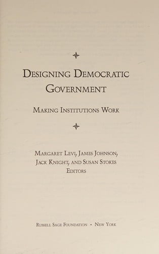 Designing democratic government
