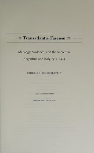 Transatlantic fascism