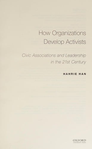 How organizations develop activists