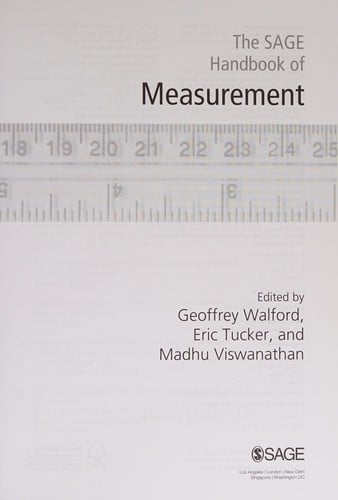 The SAGE handbook of measurement