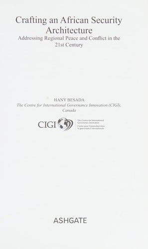 Crafting an African security architecture