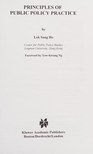 Principles of public policy practice