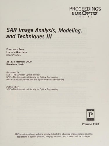 SAR image analysis, modeling, and techniques III