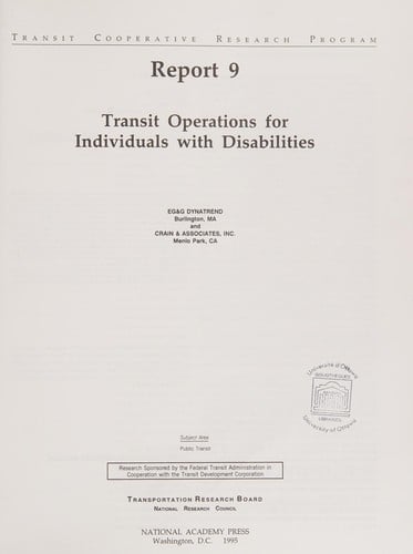 Transit operations for individuals with disabilities