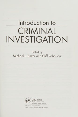 Introduction to ciminal investigation