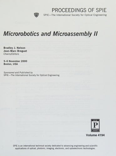 Microrobotics and microassembly II