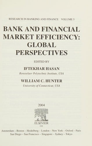 Bank and financial market efficiency