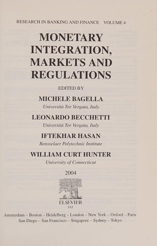 Monetary integration, markets and regulation