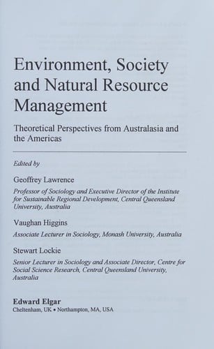 Environment, society and natural resource management
