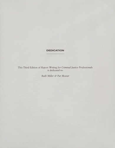 Report writing for criminal justice professionals