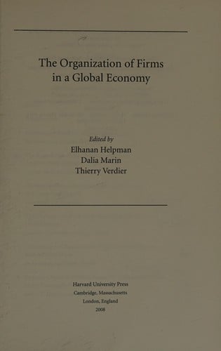 The organization of firms in a global economy