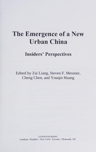 The emergence of a new urban China