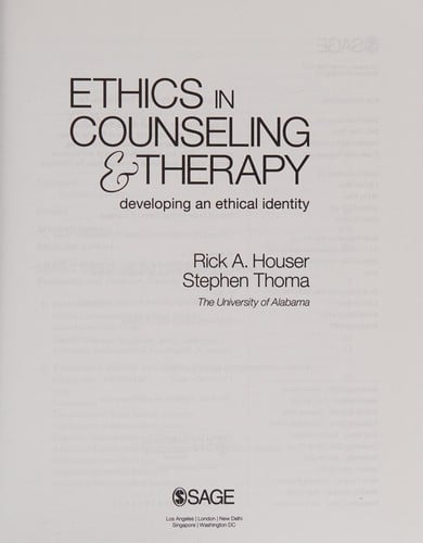 Ethics in counseling and therapy
