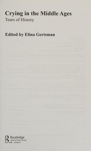 Crying in the Middle Ages