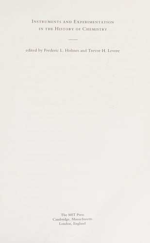 Instruments and experimentation in the history of chemistry