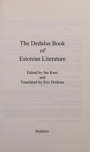 The Dedalus book of Estonian literature