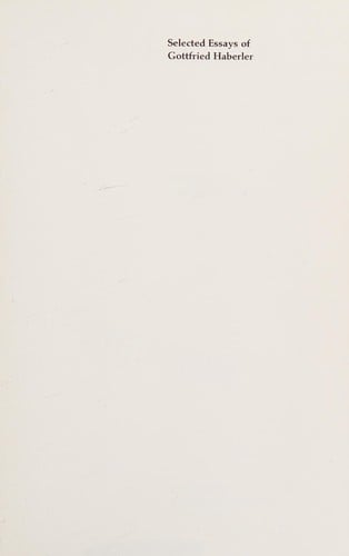 Selected essays of Gottfried Haberler