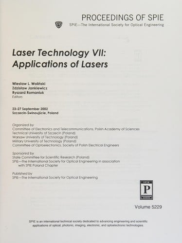 Laser technology VII