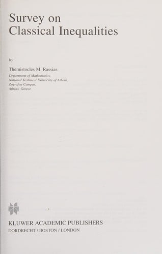 Survey on classical inequalities