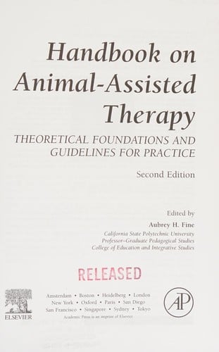 Handbook on animal-assisted therapy
