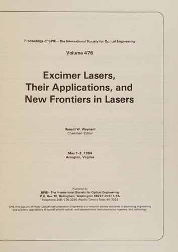 Excimer lasers, their applications, and new frontiers in lasers