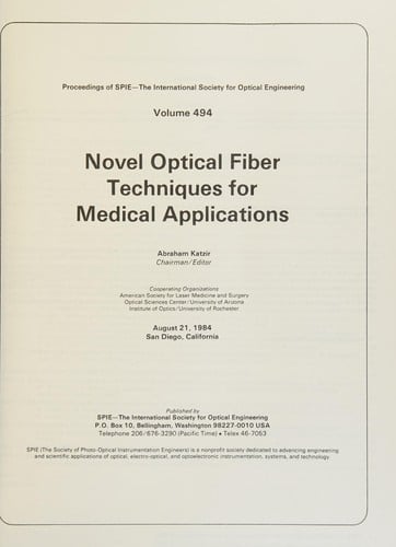 Novel optical fiber techniques for medical applications