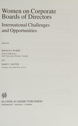 Women on corporate boards of directors