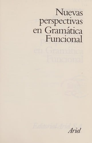 Nuevas perspectivas en gramática funcional