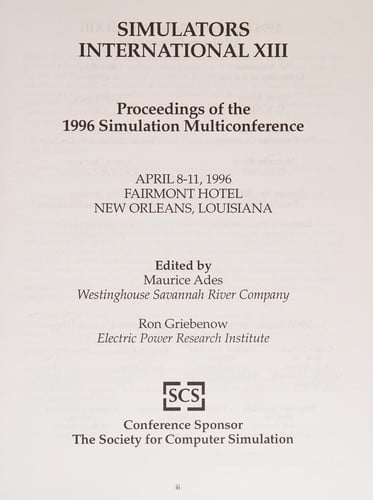 Simulators International XIII