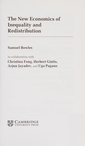 The new economics of inequality and redistribution