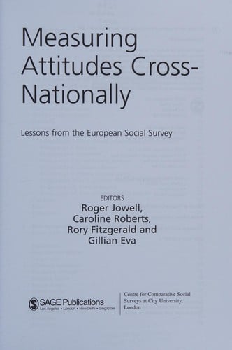 Measuring attitudes cross-nationally