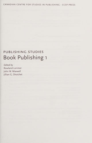 Book publishing I