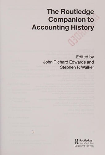 The Routledge Companion to Accounting History