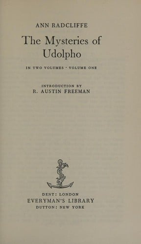 The Mysteries of Udolpho, Vol. 1 of 2