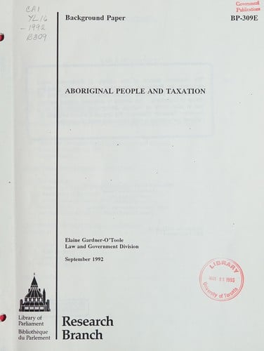 Aboriginal people and taxation